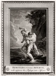 Herkules überwindet Antäus, der seinen Durchgang nach Afrika verhindert, 1775