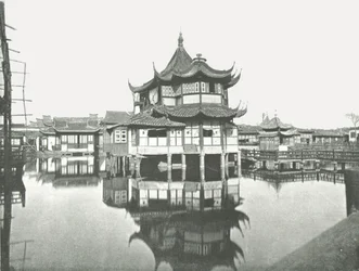 Einer der öffentlichen Teegärten, Shanghai, China, 1895