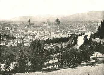 Panorama der Stadt Florenz, Italien, 1895