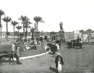 Die Kasr-el-nil-Brücke, Kairo, Ägypten, 1895
