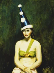 Mädchen mit Pierrot-Hut