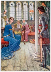 Sir Owen begrüßt die Dame des Brunnens
