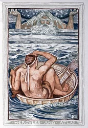 Herakles und Atlas, ca. 1900 (Illustration)