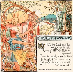 Herkules und der Fuhrmann, Illustration aus 