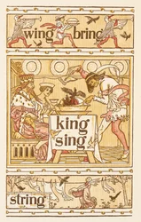 Reimwörter, die mit dem Buchstaben G enden. Amseln in einer Pastete. Eine Wäscheleine. Der goldene Primer.