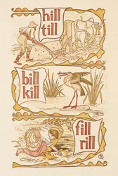 Reimwörter, die mit dem Buchstaben L enden. Pflügen. Ein Storch. The Golden Primer