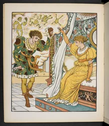 Die Königstochter und der Frosch von Jakob und Wilhelm Grimm (Lithographie)