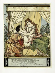 Der Prinz weckt die Schöne, aus Das Blaue Bart Bilderbuch, veröffentlicht 1879