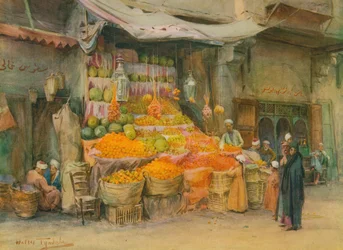 Ein Obststand in Bulak, ca. 1905