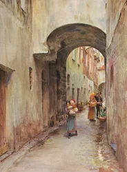Eine Gasse in Noli, ca. 1910, 1912