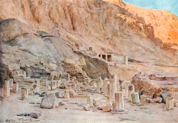 Ruinen des Tempels von Mentuhotep in Theben