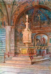 Das Baptisterium von S. Giovanni, Siena (Farblitho)