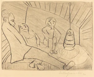 Drei Personen in einem Atelier, 1920