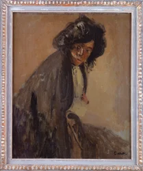 La Giuseppina lehnt an einer Chaiselongue, um 1903-04
