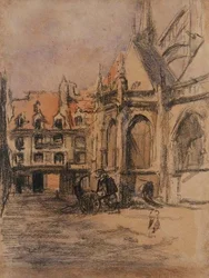 Rue Sainte Catherine und die alten Arkaden, Dieppe, ca. 1900