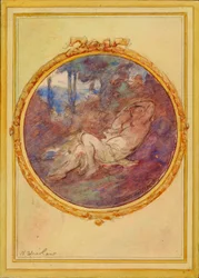 Figurenstudie für dekoratives Panel