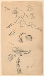 Studien von Händen und Figuren