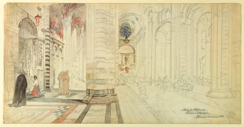 Studie für Aquarell, Dom von Siena