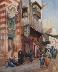 Eine Straßenszene in Kairo