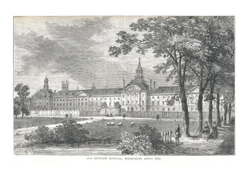 Altes Bethlem Hospital. Moorfields um 1750, 1878