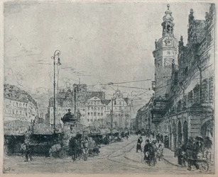Marktplatz, Leipzig, um 1913
