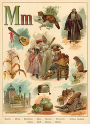 Buchstabe M (Chromolitho)