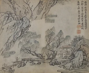 Blatt aus dem Handbuch der Malerei des Senfkorn-Gartens Jieziyuan huazhuan