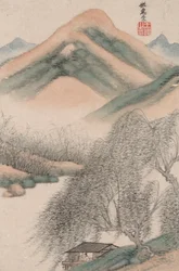 Landschaften im Stil alter Meister; Landschaft nach Hui Chong (965)