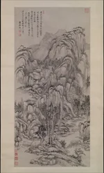 Landschaft nach Wu Zhen, datiert 1695