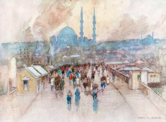 Ein nasser Tag auf der Galata-Brücke