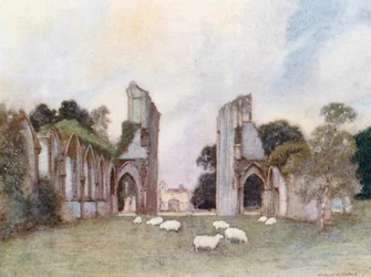 Glastonbury Abbey: Überreste des großen Turms und anderer Gebäude