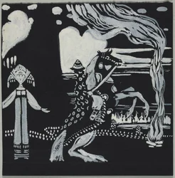 Flamme, Dame und Reiter (in Phantasie-Tracht)