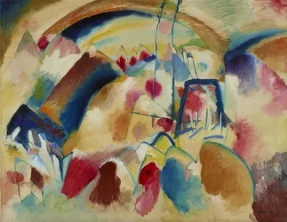 Landschaft mit Kirche (Landschaft mit roten Flecken I)