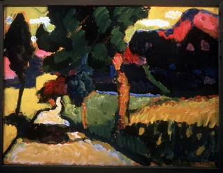 "Sommerlandschaft" Gemälde von Vassily Kandinsky (oder Wassily Kandinski oder Kandinskij)
