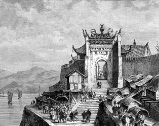 Hafen von Shanghai, China, 19. Jahrhundert