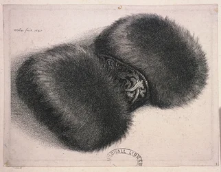 Ein großer Muff mit einem Brokatband, 1647