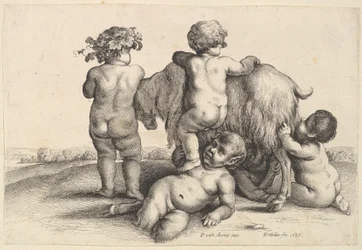 Vier Jungen, ein junger Satyr und eine Ziege, 1647