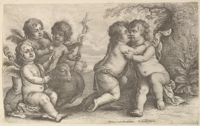 Jesus und St. Johannes umarmend, mit Cheruben, 1646