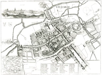 Karte von Oxford, 1643