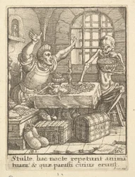 Der Geizhals, aus dem Totentanz, 1651