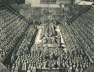 Der Prozess des Earl of Strafford in der Westminster Hall, 1641