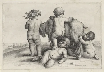 Vier Jungen, ein Satyr und eine Ziege Putti und Satyrn (Serientitel)