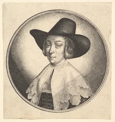 Frau mit breitkrempigem Hut, 1642