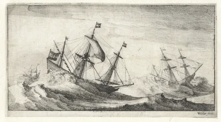 Segelschiffe in einem Seesturm