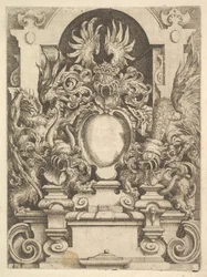 Entwurf für eine Kartusche, Tafel aus Dietterlins Architecttura, 1598