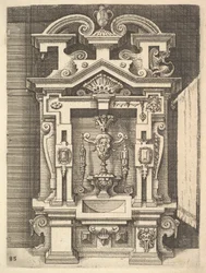 Entwurf für ein Lavabo, Platte 85 aus Dietterlins Architectura, 1598