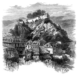 Das Schloss von Lourdes, Frankreich, 19. Jahrhundert