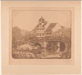 Brücke und Bürogebäude in Batavia