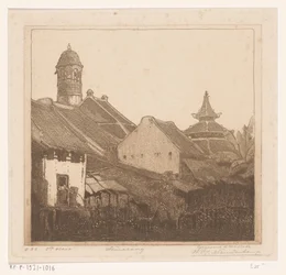 Häuser am Wasser in Semarang