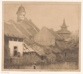 Häuser am Wasser in Semarang